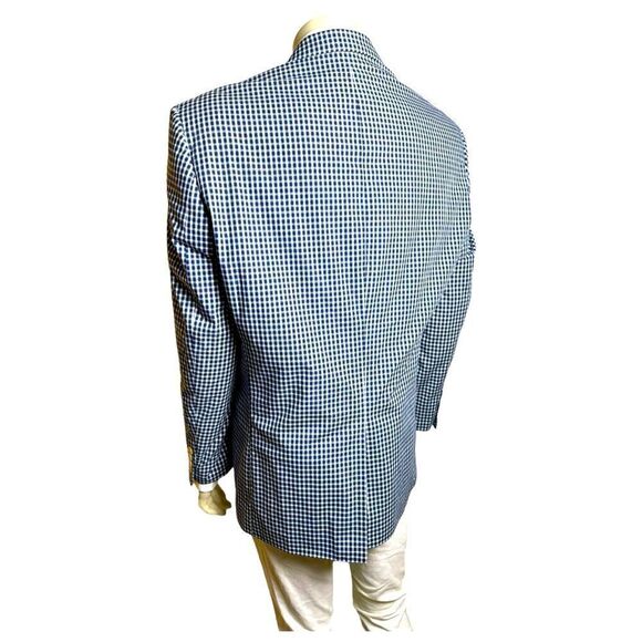 Lauren by Ralph Lauren Navy and White Gingham Blazer Like New Condition Size 46R - Picture 6 of 6